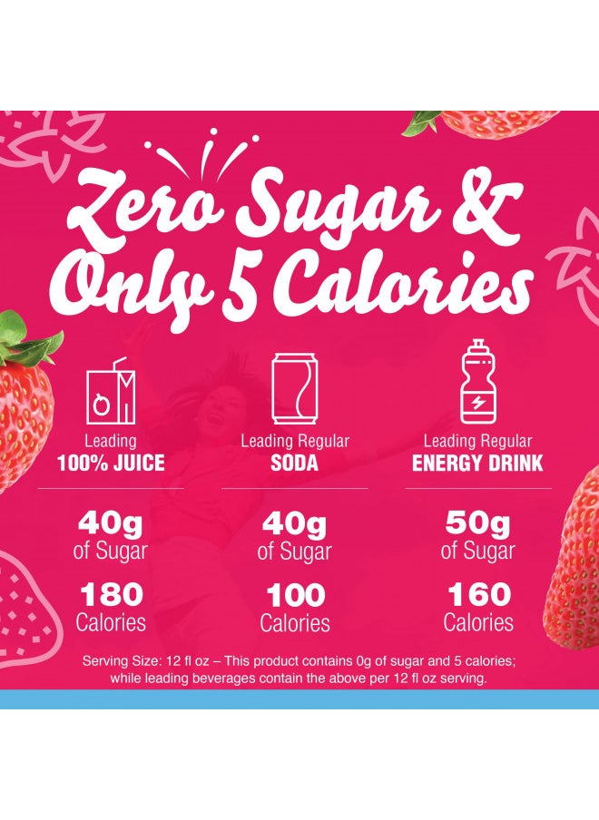 Crystal Light Sugar-Free Energy Wild Strawberry Low Calories Powdered Drink Mix 6 Count Pitcher Packets