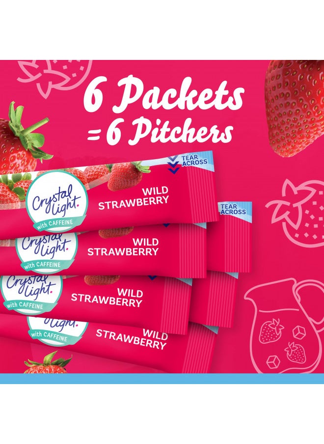 Crystal Light Sugar-Free Energy Wild Strawberry Low Calories Powdered Drink Mix 6 Count Pitcher Packets