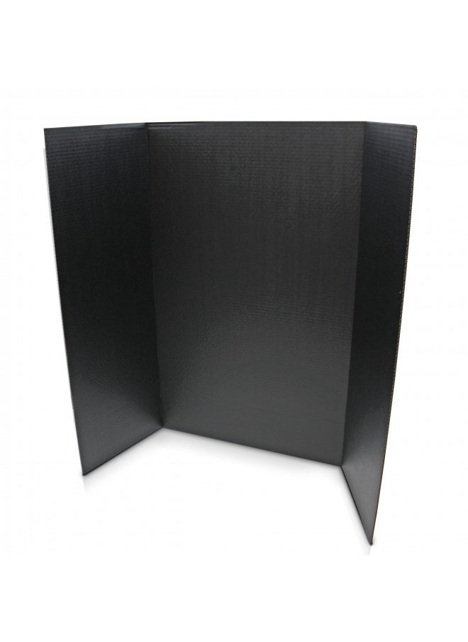 Flipside Products 36 x 48 Project Boards for Presentations, Science Fair, School Projects, Event Displays and Trifold Picture Board, Proudly Made in USA - Black - 24 Pack