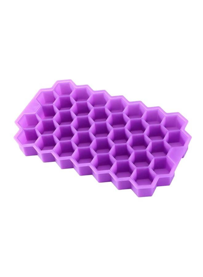 Honeycomb Shape 37-Slot Ice Cube Tray Purple 20.5 x 12 x 2.5centimeter