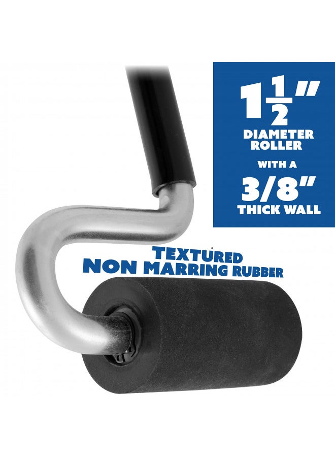 Fulton Long Handle J Roller with Thick Rubber Roller 1-1/2 in Diameter by 2-7/8 Wide For Veneers Laminate Wall Coverings and Edge Banding for Maximum Pressure Adhesion