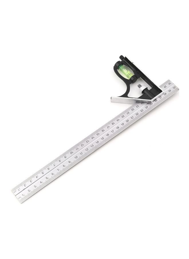 Stainless Steel Adjustable Right Angle Ruler Silver