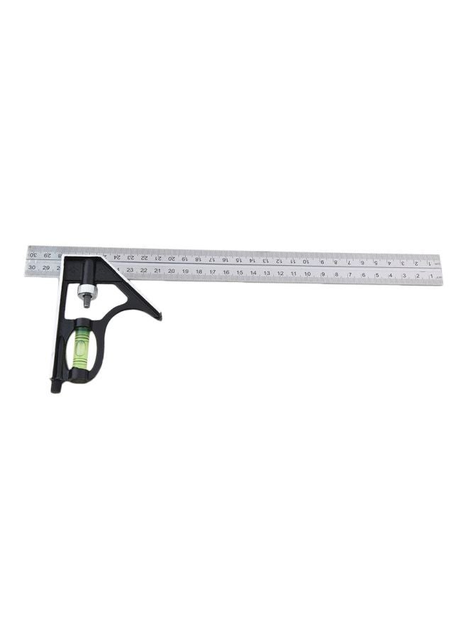 Stainless Steel Adjustable Right Angle Ruler Silver