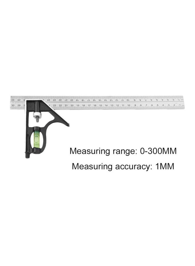 Stainless Steel Adjustable Right Angle Ruler Silver