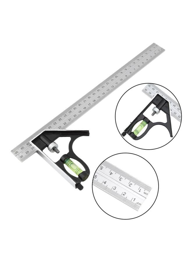 Stainless Steel Adjustable Right Angle Ruler Silver