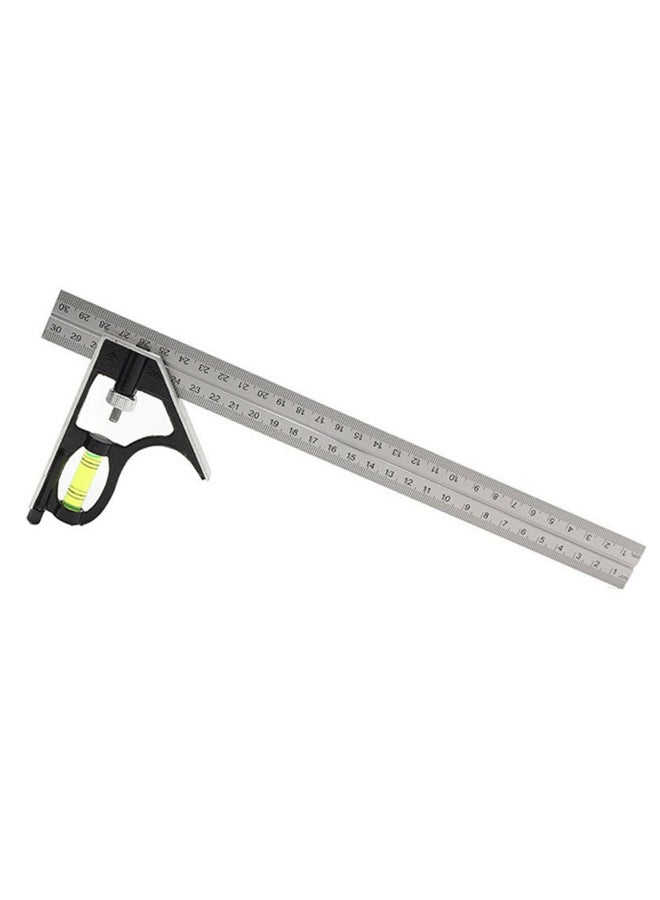 Adjustable Combination Square Angle Ruler Silver/Black/Yellow