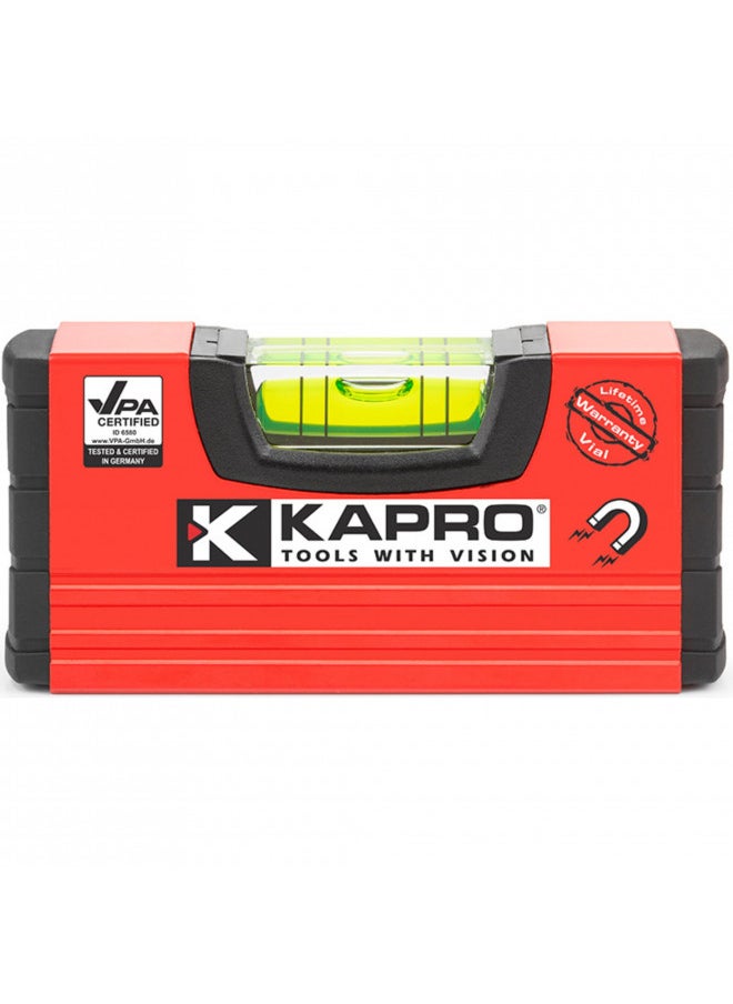 Kapro - 246 Handy Pocket Level - Magnetic - Features VPA Certified & Shock-Resistant Vial - with Rubber End Caps - Pocket-Sized and Compact - Aluminum Box Profile - 4