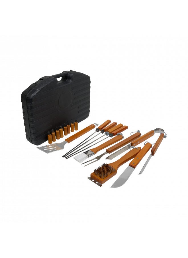 Mr. Bar-B-Q Deluxe BBQ Tool Set | All in One BBQ Tool Set | Premium Hard-Shell Case | Contains 18 Stainless Steel BBQ Grilling Tools | BBQ Tools Set for Men