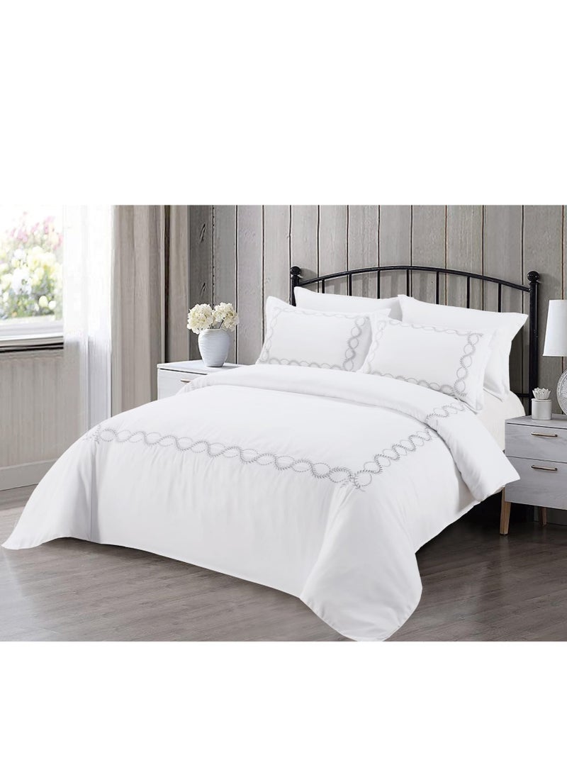 MMM HOME Embroidered 6pcs King size High Cotton Hotel Master Quality Microfiber Bedding Set Comforter/Bedsheet/Pillow covers set