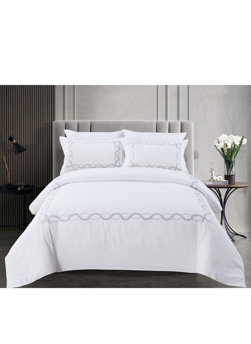 MMM HOME Embroidered 6pcs King size High Cotton Hotel Master Quality Microfiber Bedding Set Comforter/Bedsheet/Pillow covers set