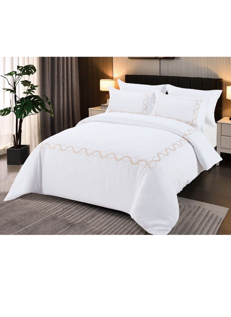 MMM HOME Embroidered 6pcs King size High Cotton Hotel Master Quality Microfiber Bedding Set Comforter/Bedsheet/Pillow covers set