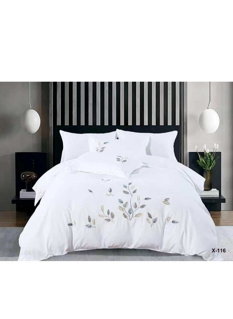 MMM HOME Embroidered 6pcs King size High Cotton Hotel Master Quality Microfiber Bedding Set Comforter/Bedsheet/Pillow covers set