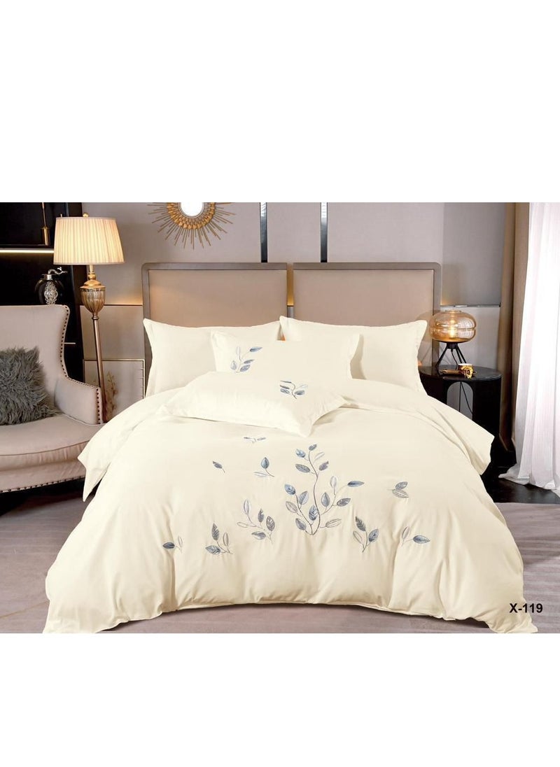 MMM HOME Embroidered 6pcs King size High Cotton Hotel Master Quality Microfiber Bedding Set Comforter/Bedsheet/Pillow covers set