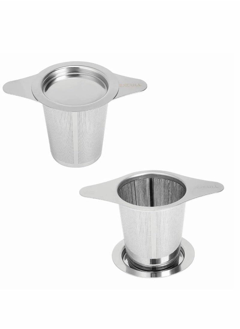 Stainless Steel Tea Infuser, Premium Tea Strainer with Two Handles & Large Capacity for Loose Tea Leaf, Classic Metal Mesh Tea Filter for Cups, Mugs, Teapots