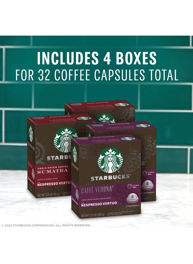 Starbucks by Nespresso Dark Roast Variety Pack Coffee (32-count single serve capsules, compatible with Nespresso Vertuo Line System)