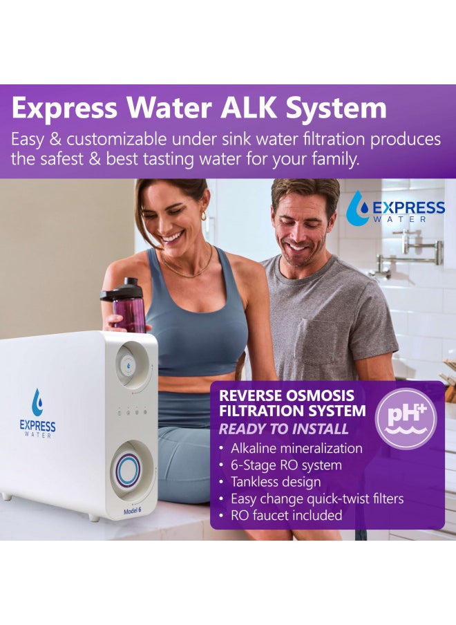 Express Water 600 GPD Tankless Reverse Osmosis System - 2:1 Pure to Drain Reverse Osmosis Water Filter System, Easy Install, Quick Twist Filters RO Water System - RO System Under Sink, Brushed Nickel