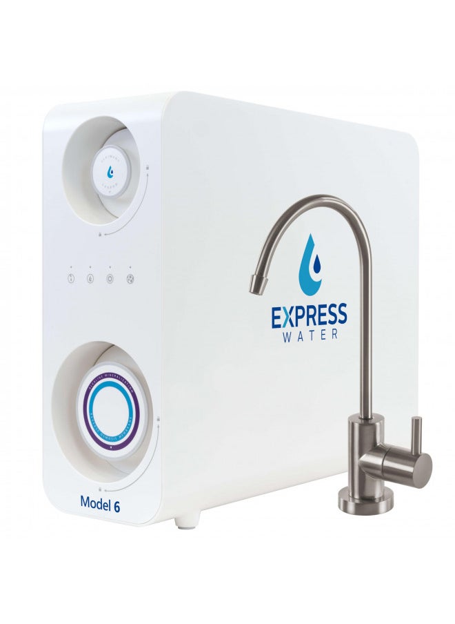 Express Water 600 GPD Tankless Reverse Osmosis System - 2:1 Pure to Drain Reverse Osmosis Water Filter System, Easy Install, Quick Twist Filters RO Water System - RO System Under Sink, Brushed Nickel