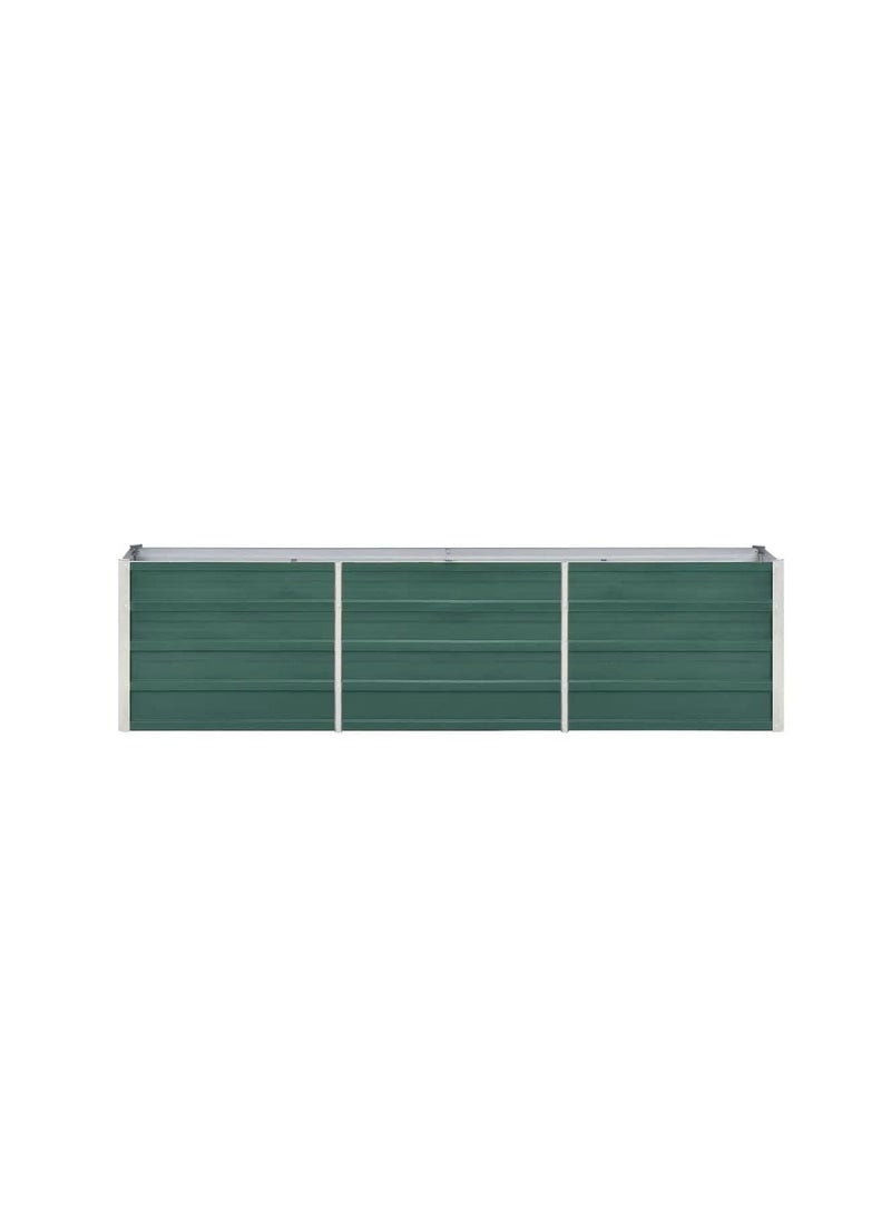 Garden Raised Bed Galvanised Steel 240x40x45 cm Green