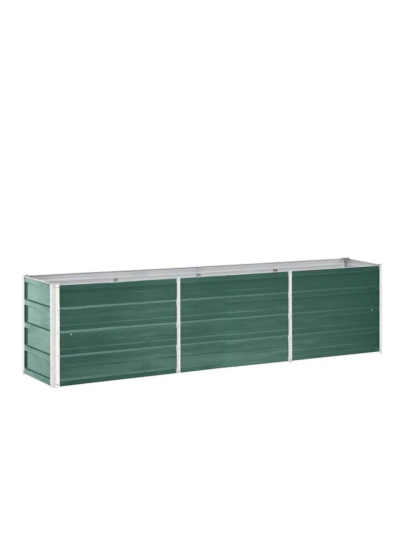 Garden Raised Bed Galvanised Steel 240x40x45 cm Green