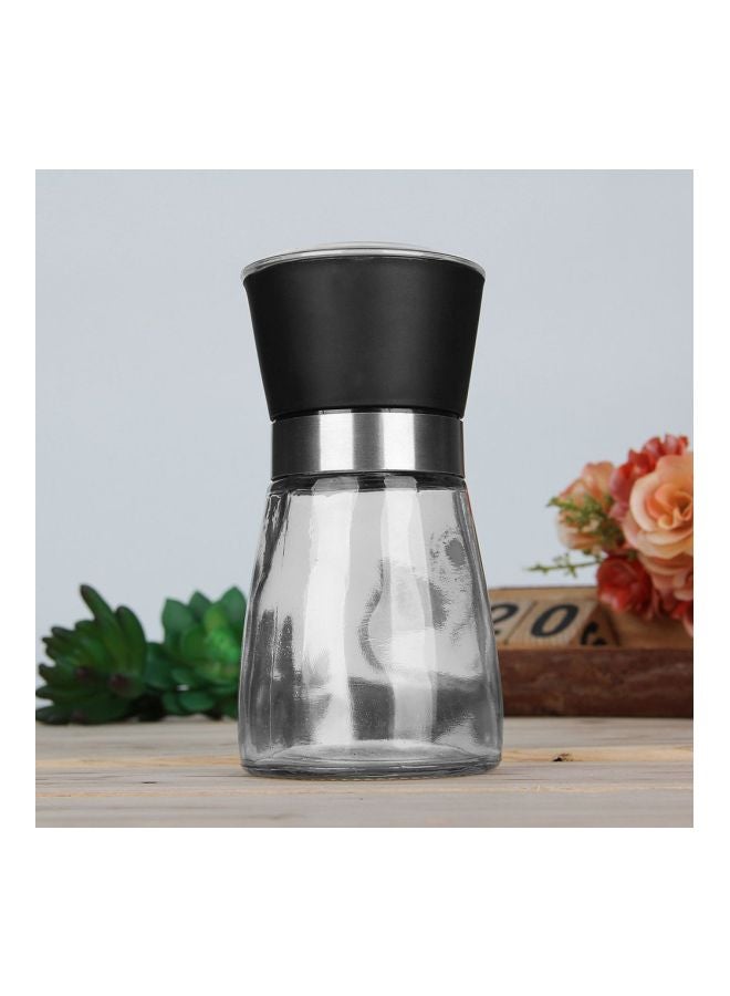 Pepper Salt Spice Mill Grinder Black/Clear/Silver 5x5x13centimeter