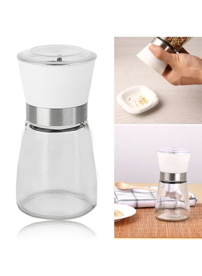 Manual Pepper And Salt Grinder White/Clear