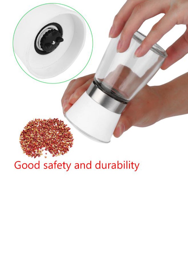 Manual Pepper And Salt Grinder White/Clear