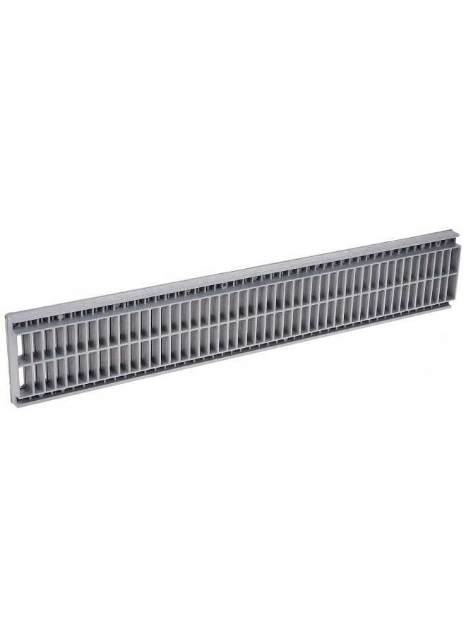 NDS, Gray 241-1 Spee-D Channel Drain Grate, 4-1/8 in. wide X 2 ft. long