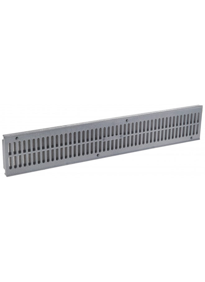 NDS, Gray 241-1 Spee-D Channel Drain Grate, 4-1/8 in. wide X 2 ft. long