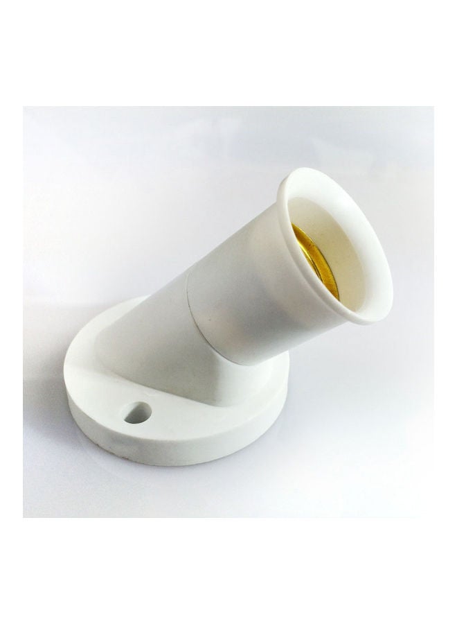 E27 Oblique Screw Lamp Base Socket White 6 x 6 x 6cm