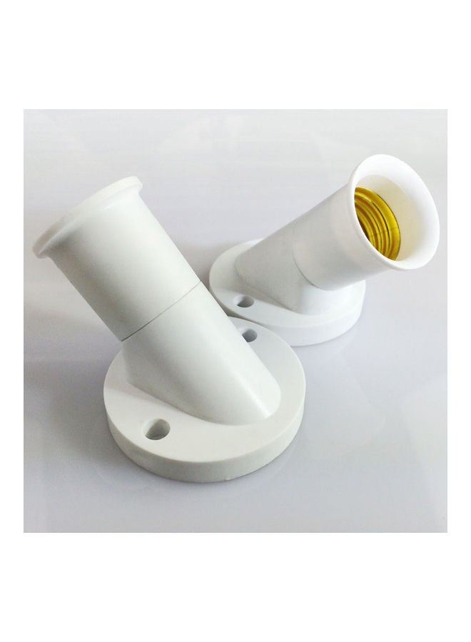 E27 Oblique Screw Lamp Base Socket White 6 x 6 x 6cm