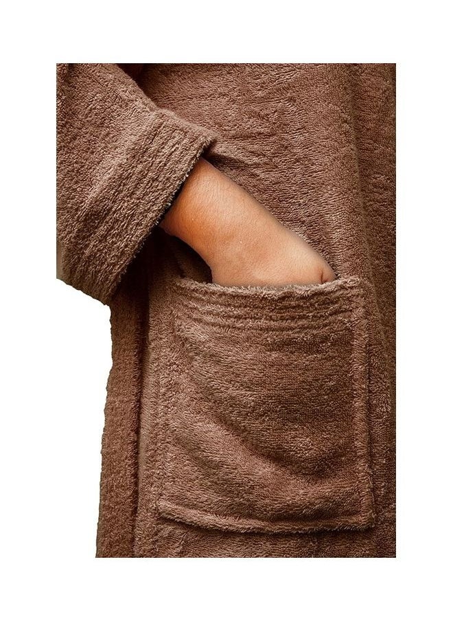 Bliss Casa - Unisex Bathrobe - 100% Cotton Super Soft Highly Absorbent Bathrobes For Women & Men- Perfect for Everyday Use Unisex Brown Adult Size