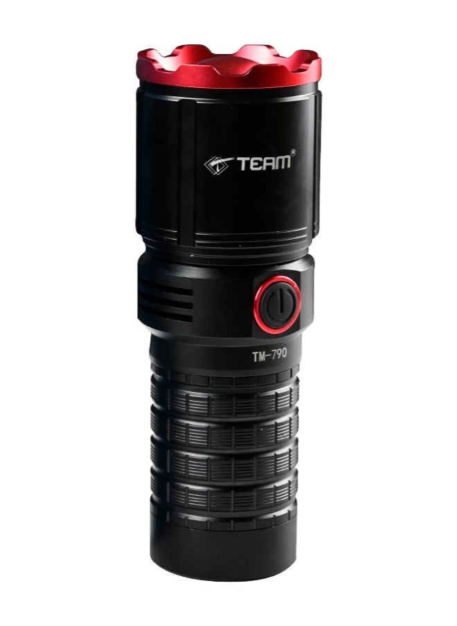 TEAM LED Torch with Power Bank | Portable Power Bank Flashlight | Travel-Friendly Torch | Fast Charging Power Bank.