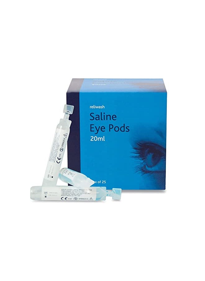 Reliance Medical 901 Sterile Saline Eyewash 20 mL Ampoules, Plastic (Pack of 25)