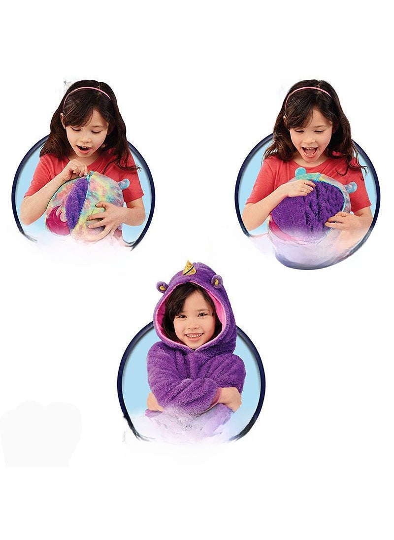 2019 New lazy pajamas winter new childrens home wear childrens storage warm clothes pet shape Purple