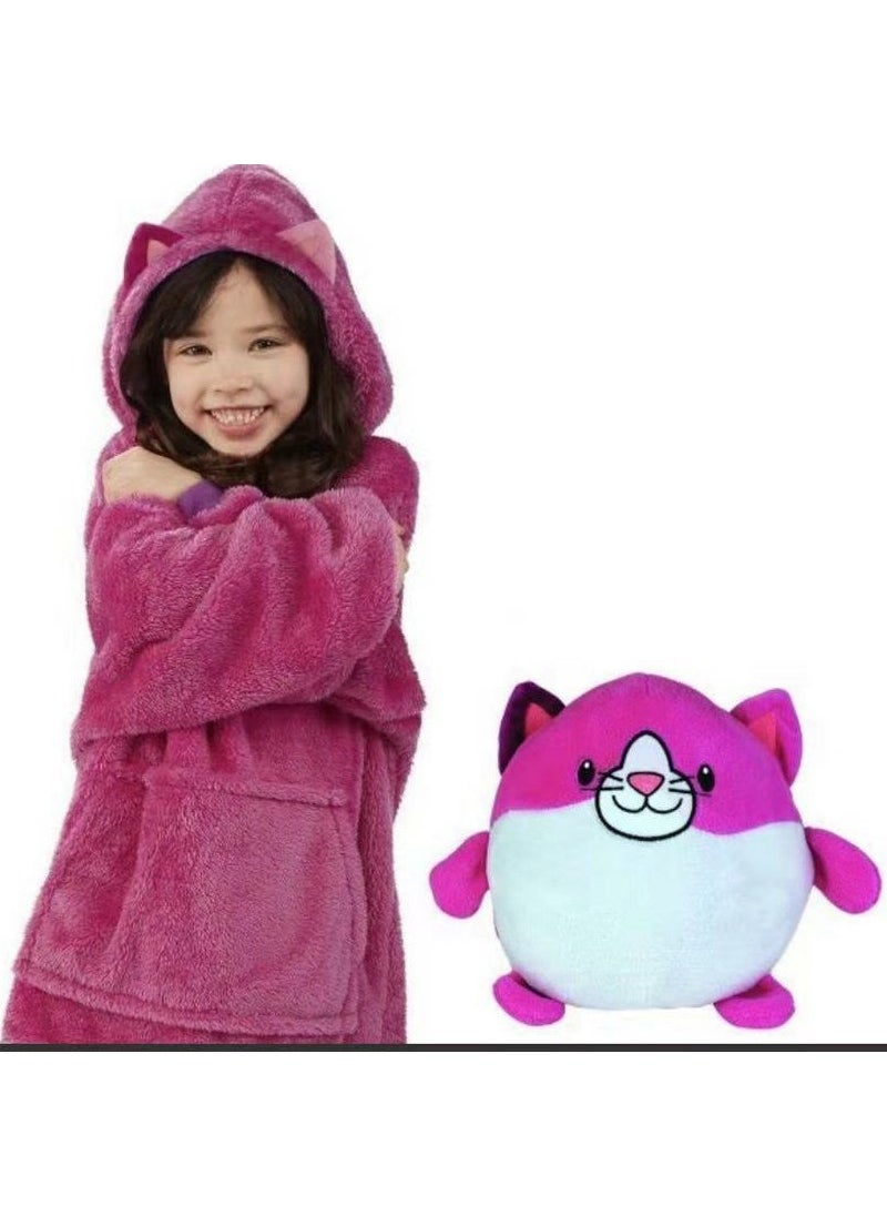 2019 New lazy pajamas winter new childrens home wear childrens storage warm clothes pet shape Purple