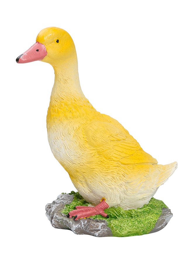 Small Resin Duck Statue Sculpture Yellow 19x17x12cm