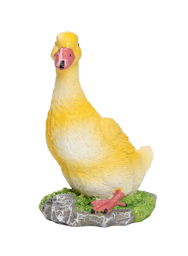 Small Resin Duck Statue Sculpture Yellow 19x17x12cm