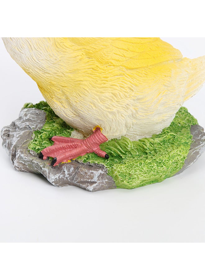 Small Resin Duck Statue Sculpture Yellow 19x17x12cm