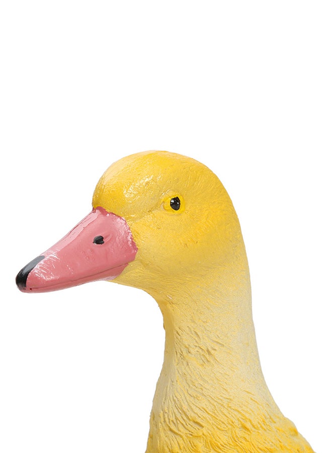 Small Resin Duck Statue Sculpture Yellow 19x17x12cm