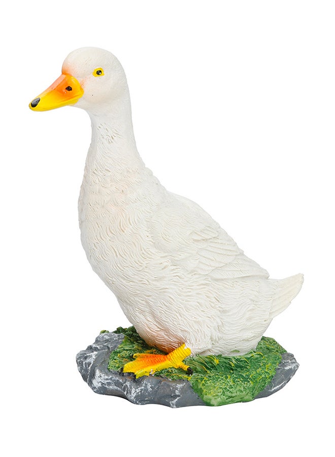 Small Resin Duck Statue Sculpture White 19x17x12cm