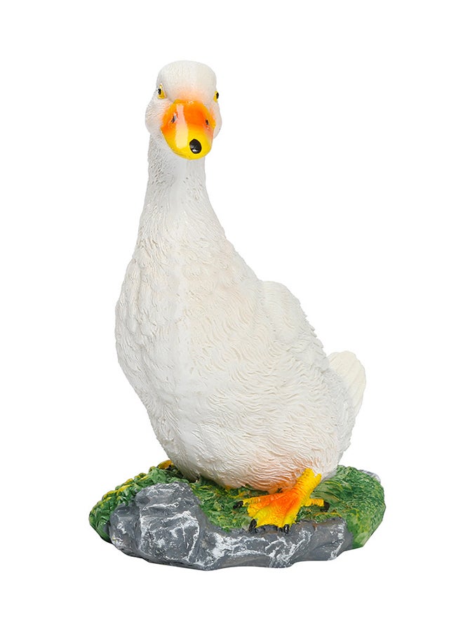 Small Resin Duck Statue Sculpture White 19x17x12cm