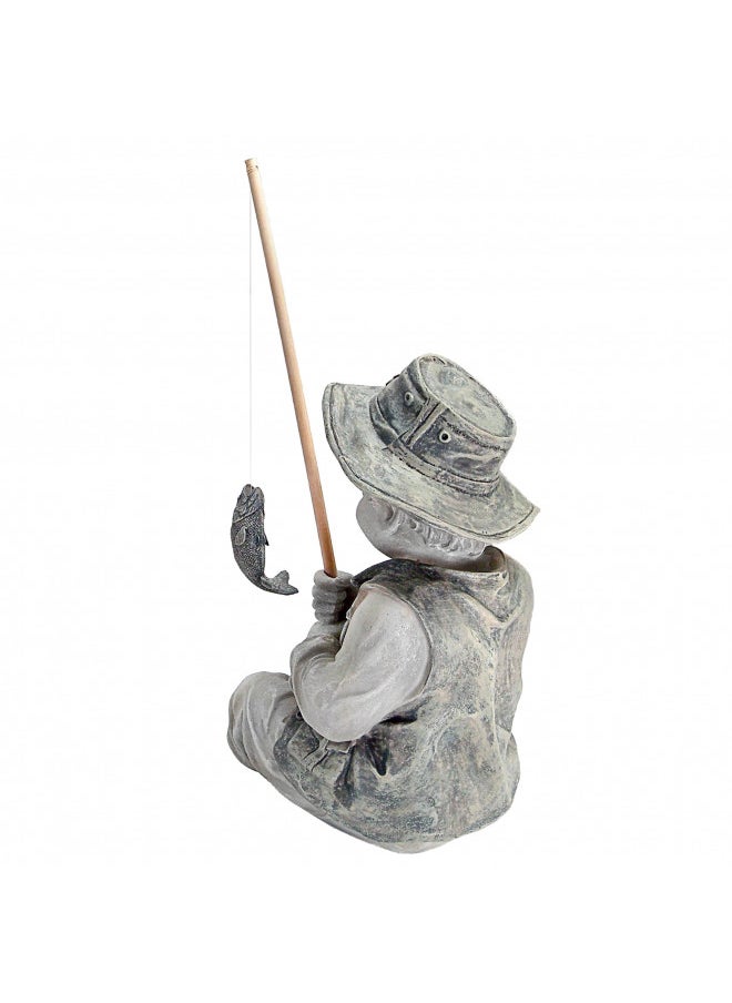 Design Toscano NG32122 Frederic The Little Fisherman of Avignon Boy Fishing Garden Statue, 6.5