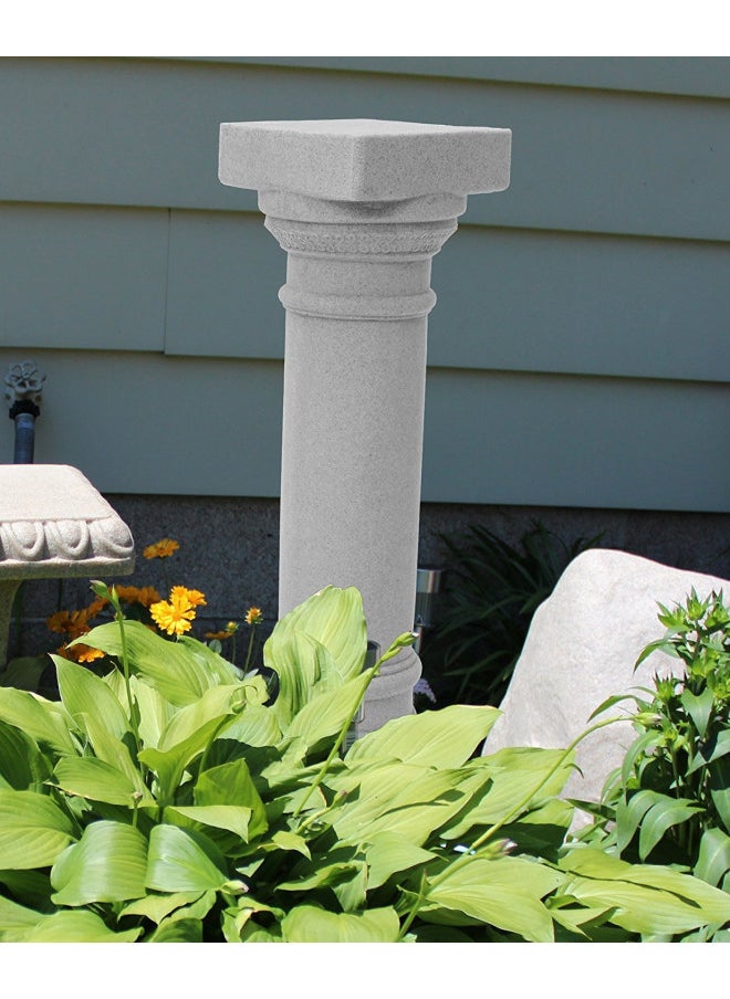 EMSCO Group Greek Column Statue Natural Granite Appearance Made of Resin Lightweight 32 Height