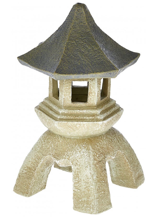 Design Toscano NG29869 Asian Decor Pagoda Lantern Outdoor Statue, Medium 10 Inch, Polyresin, Two Tone Stone Finish