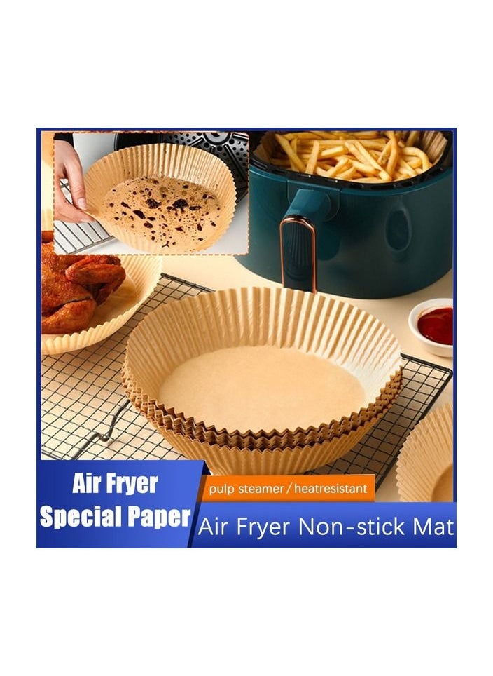 50-Pieces 6.3 Inch Thicker Air Fryer Dedicated  Paper Brown Color