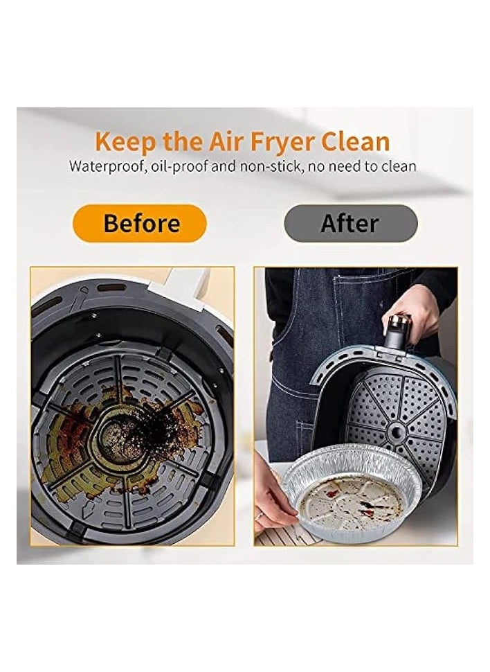 Air Fryer Disposable Aluminum Foil Liners, 30PCS Non-stick Air Fryer Liner 8 Inch, Oil-proof, Water-proof
