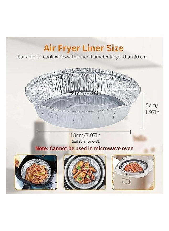 Air Fryer Disposable Aluminum Foil Liners, 30PCS Non-stick Air Fryer Liner 8 Inch, Oil-proof, Water-proof