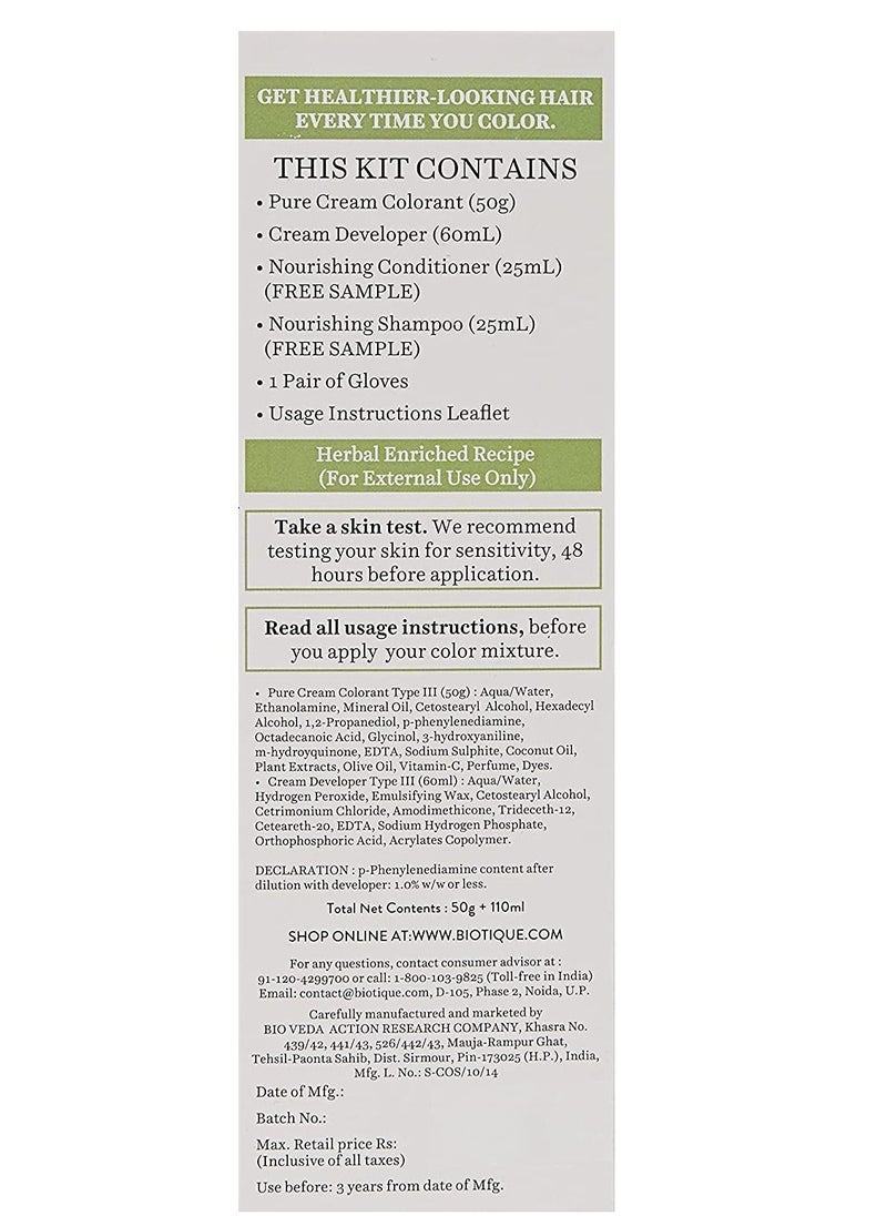 Bio Herb Color Conditioning Hair Color, 50g + 110ml Brown 4N  Pack of 1