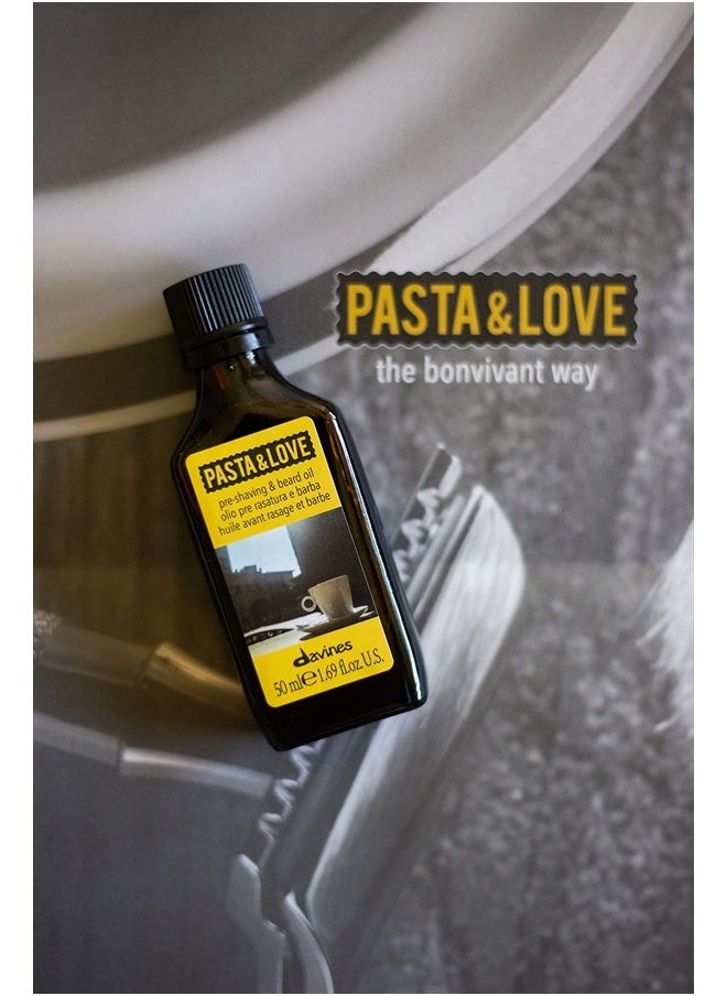 Pasta & Love Men's Hydrating and Protective Pre-Shaving Plus Beard Oil, Weightless and Residue-Free, 1.69 fl. Oz.