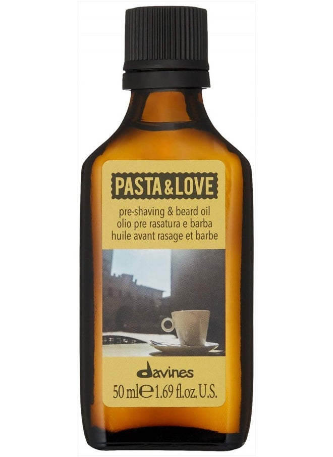 Pasta & Love Men's Hydrating and Protective Pre-Shaving Plus Beard Oil, Weightless and Residue-Free, 1.69 fl. Oz.